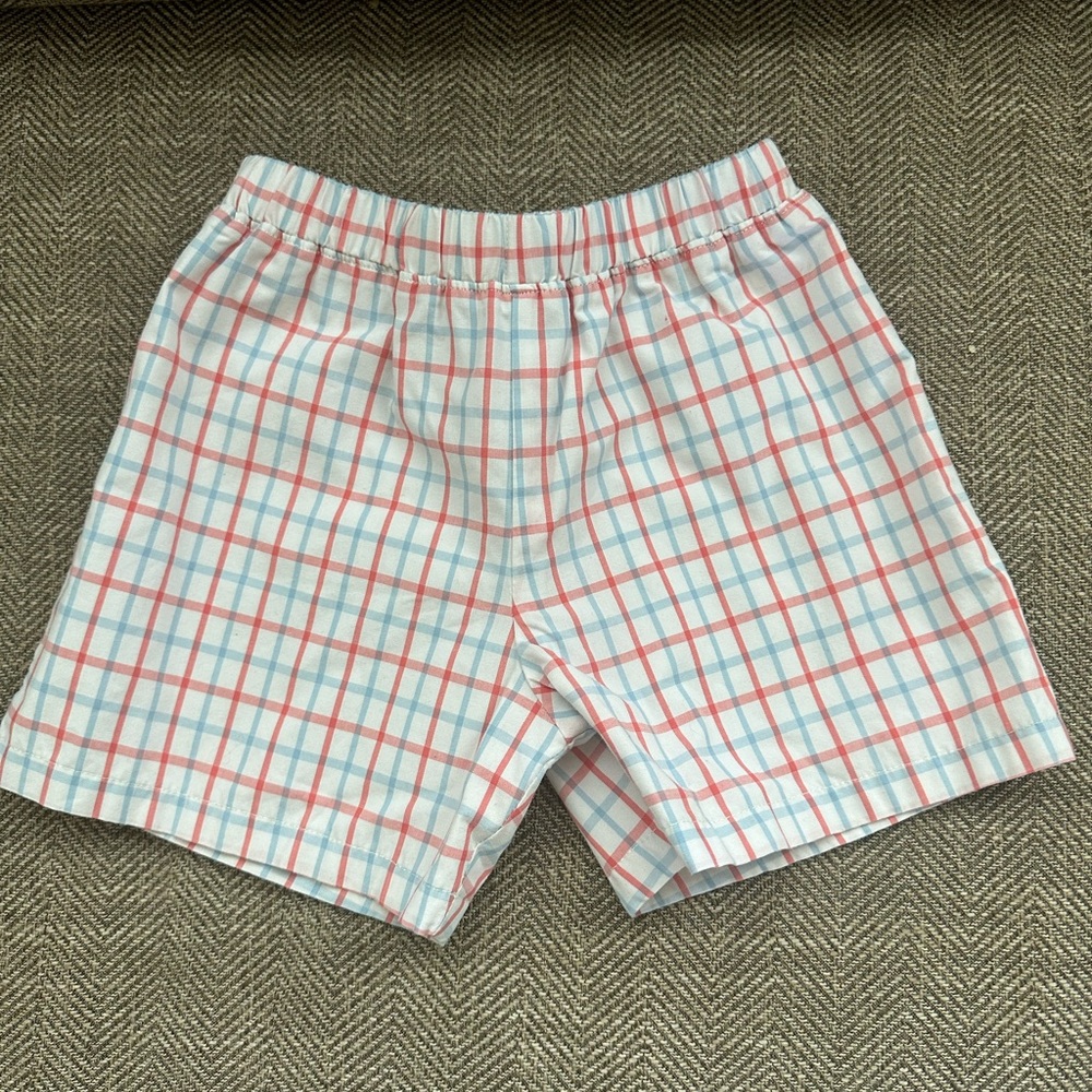 The Beaufort Bonnet Company red and Blue Plaid Shorts